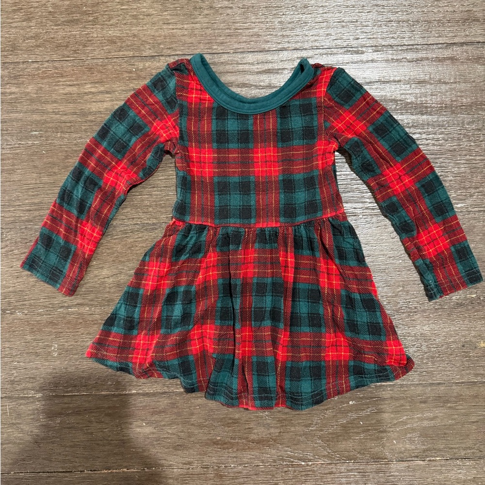 Little Sleepies Red and Green Plaid Dress